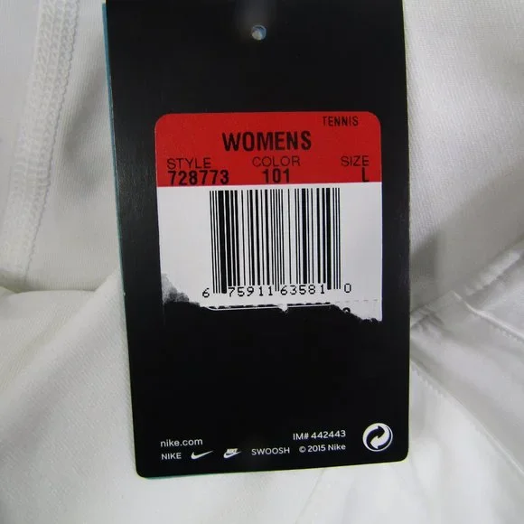 Nike Dri Fit NWT Large White Tennis Skort Skirt Athletic Sports - Picture 2 of 7
